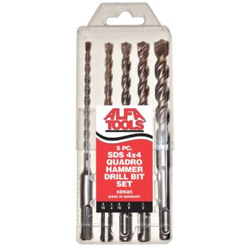 5 PC SDS QUADRO HAMMER DRILL BIT SET