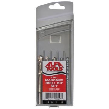 5PC MASONRY DRILL SET 4" OAL IN CASE