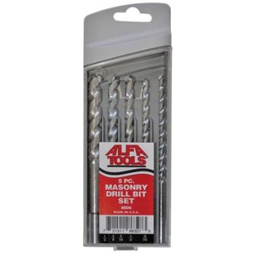 5PC. SET MASONRY DRILL 6" OAL IN CASE