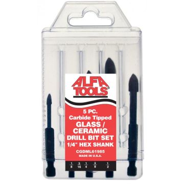 5 PC MONOLOCK SPEAR PTD GLASS DRILL SET